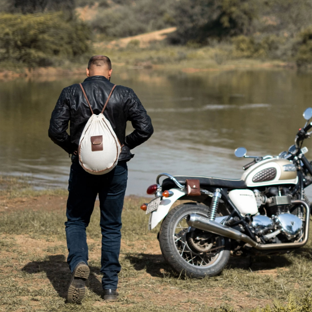 Trip Machine Trooper Helmet Bag - cognac