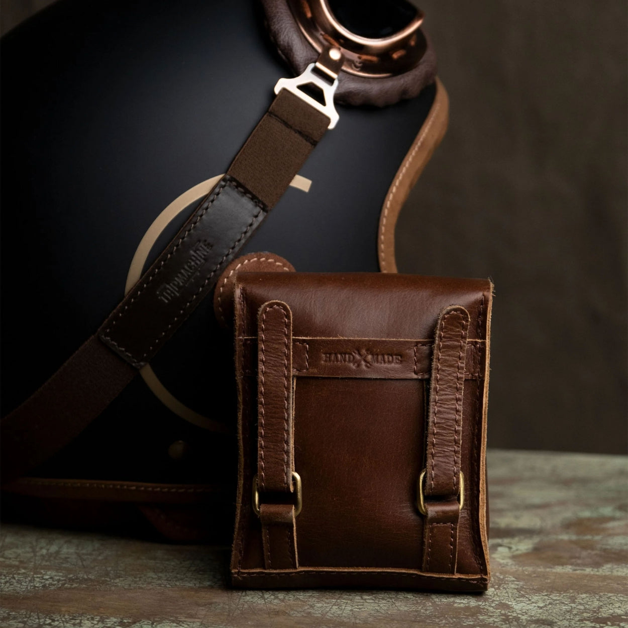 Trip Machine Trooper Helmet Bag - cognac