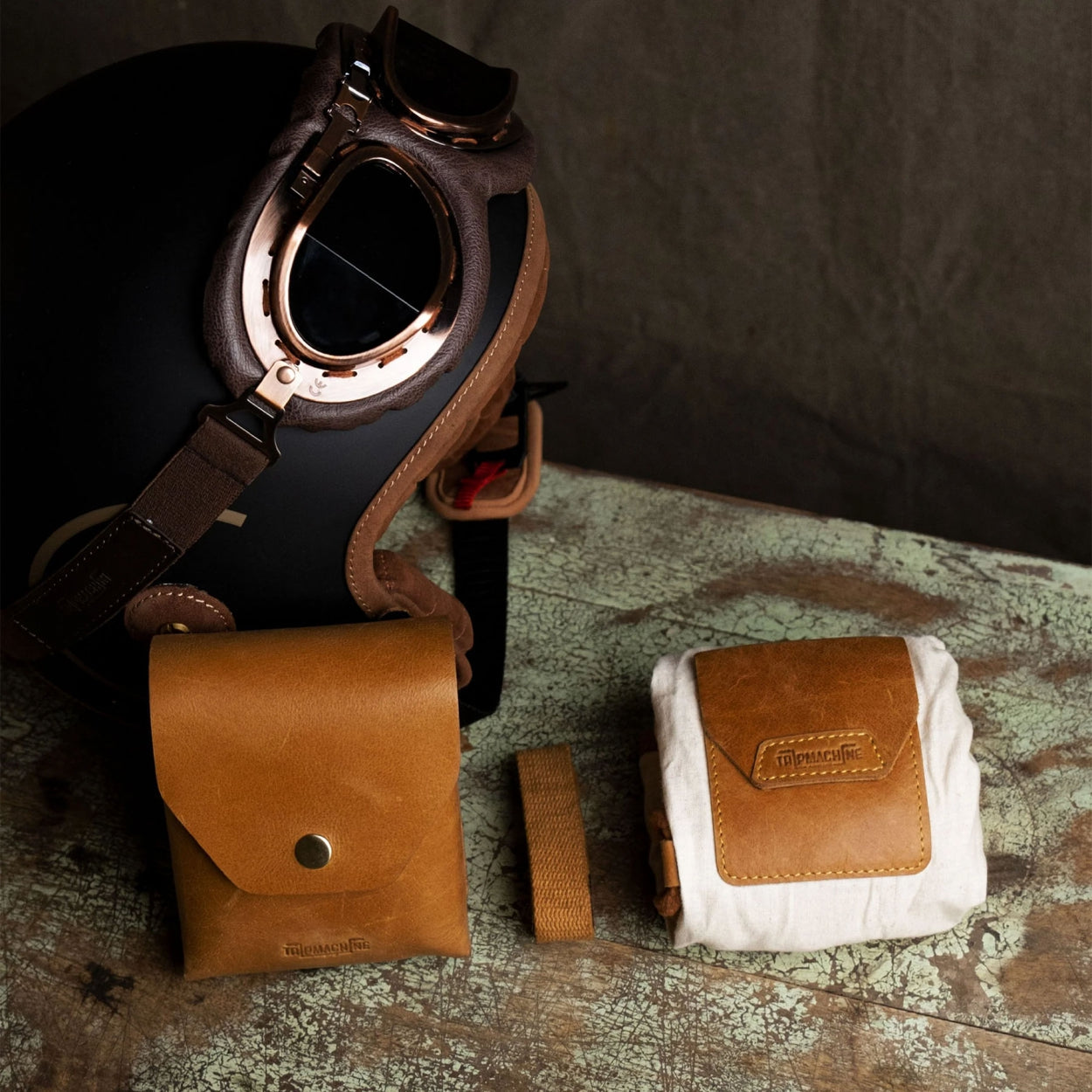 Trip Machine Trooper Helmet Bag - vintage tan