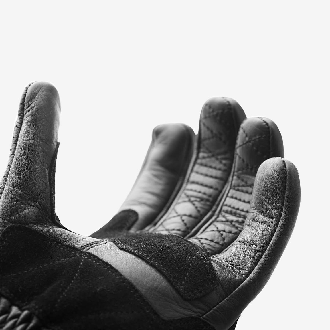 Fuel Motorcycle Rodeo Glove - black, Leder-Motorradhandschuhe mit Knöchelschutz