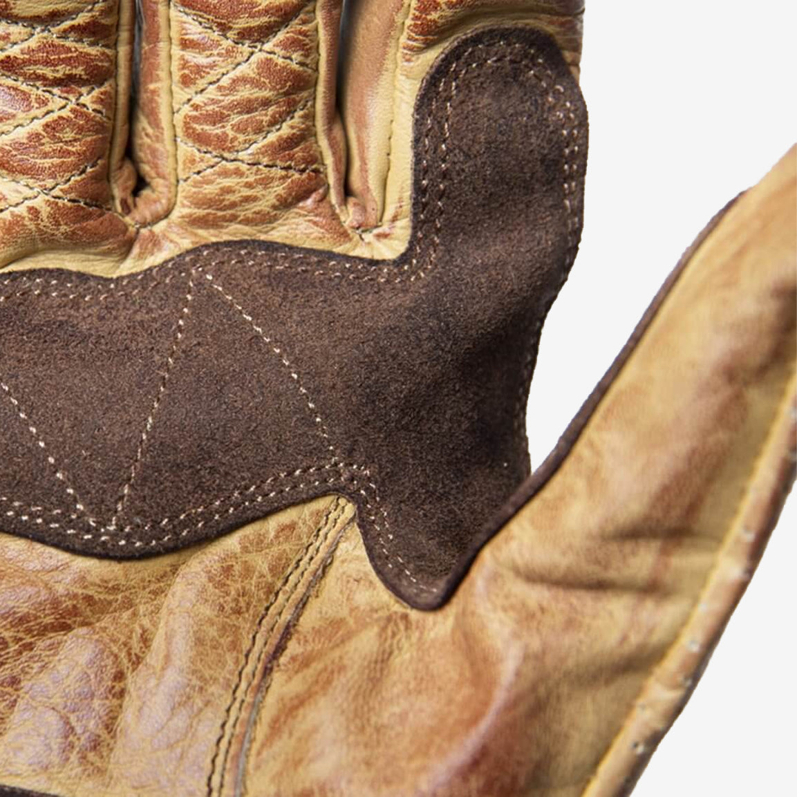 Fuel Motorcycle Rodeo Glove - yellow, Leder-Motorradhandschuhe mit Knöchelschutz