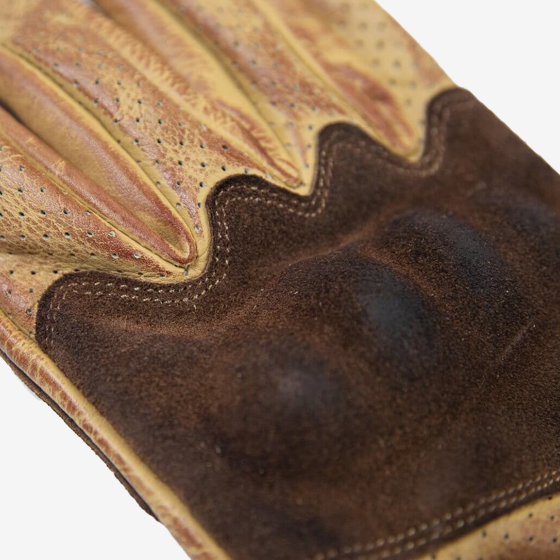 Fuel Motorcycle Rodeo Glove - yellow, Leder-Motorradhandschuhe mit Knöchelschutz