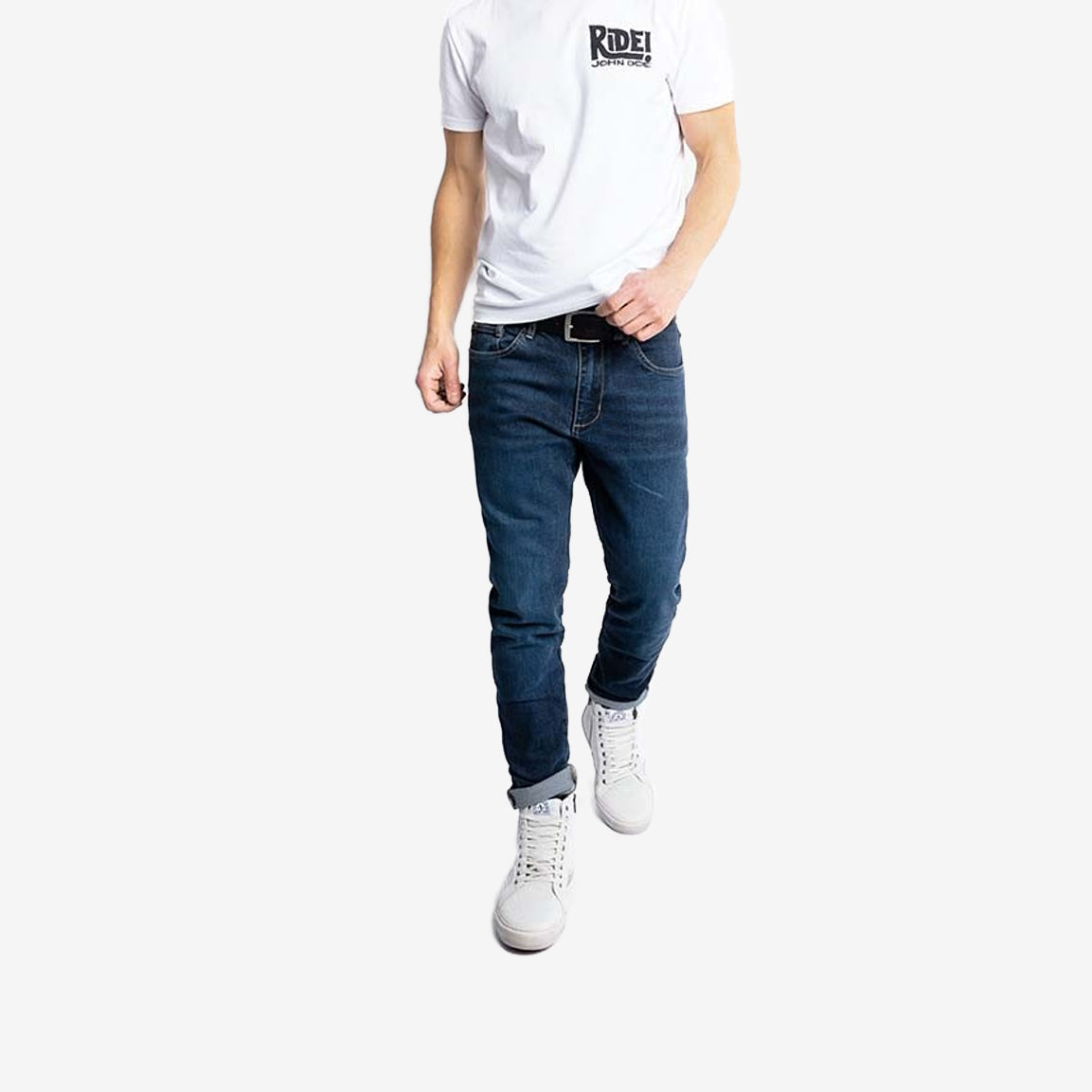 John Doe Pioneer Mono Slim Fit Motorradjeans - indigo. Einlagige- CE AAA-zertifizierte Slim Fit Motorradjeans mit dem höchsten Sicherheitslevel. Inkl. Knie- und Hüft-Protektoren Level 1.