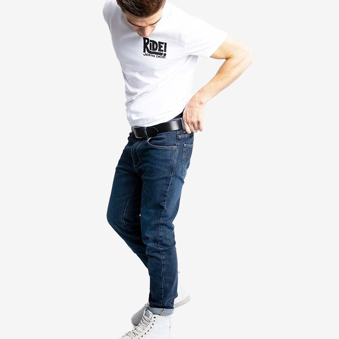 John Doe Pioneer Mono Slim Fit Motorradjeans - indigo. Einlagige- CE AAA-zertifizierte Slim Fit Motorradjeans mit dem höchsten Sicherheitslevel. Inkl. Knie- und Hüft-Protektoren Level 1.