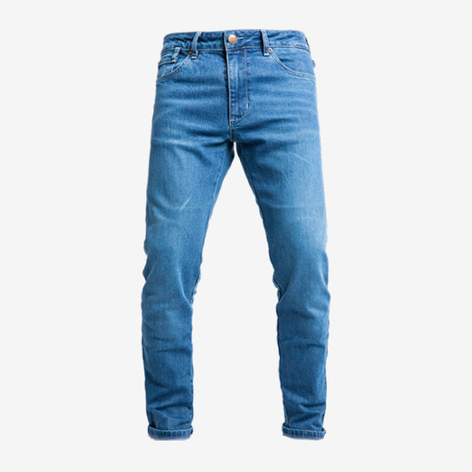 John Doe Pioneer Mono Slim Fit Motorradjeans - light blue. Einlagige- CE AAA-zertifizierte Slim Fit Motorradjeans mit dem höchsten Sicherheitslevel. Inkl. Knie- und Hüft-Protektoren Level 1.
