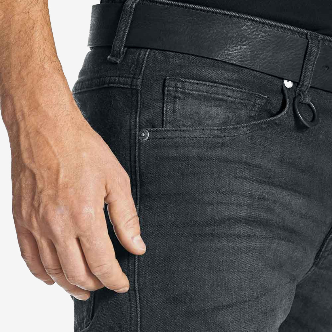 Pando Moto ROBBY COR 01 Motorrad-Jeans - black-washed