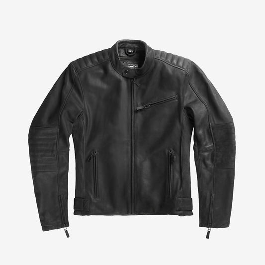Pando Moto TATAMI LT 01 Motorrad-Jacke - black. Klassische Leder-Motorradjacke für den passenden Caferace-Look. CE-AA Level geprüfte Motorradjacke aus Leder inkl. Protektoren & herausnehmbarem Innenfutter.