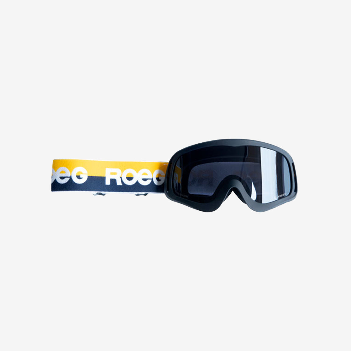 ROEG® Peruna Yellow Stripe Motorrad-Goggle - black-yellow/blue strap / one size