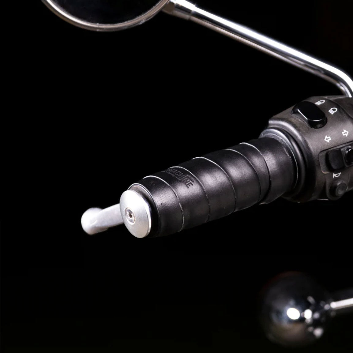 Trip Machine Grips Wrap Motorrad-Griffband aus Leder - Black