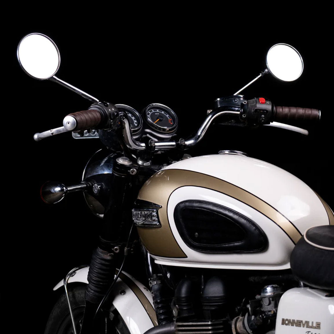 Trip Machine Grips Wrap Motorrad-Griffband aus Leder - Caffeine