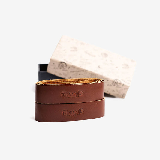 Trip Machine Grips Wrap Motorrad-Griffband aus Leder - Cognac