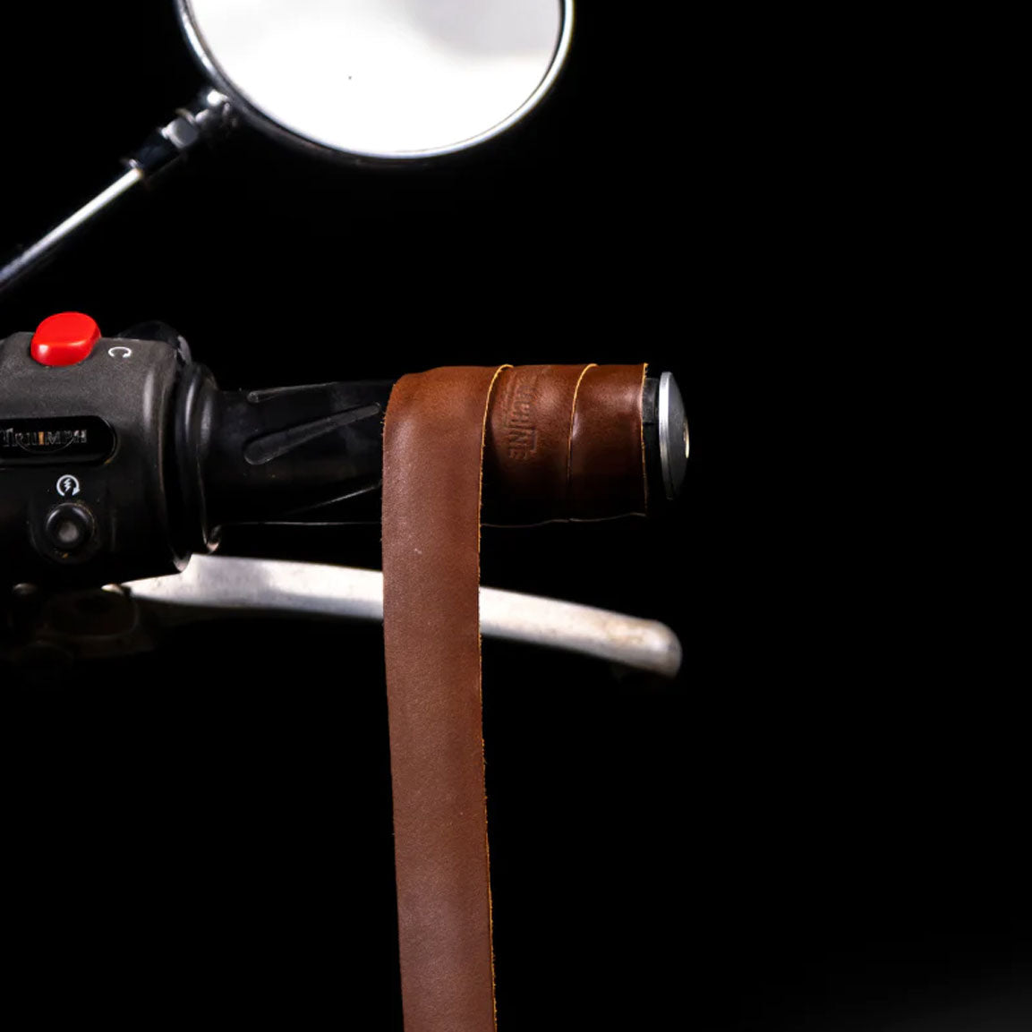 Trip Machine Grips Wrap Motorrad-Griffband aus Leder - Cognac