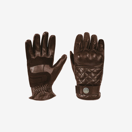 John Doe Tracker XTM Gloves - brown. CE-zertifizierte und extrem solide Motorradhandschuhe aus braunem Leder mit raffinierten Details wie eine Touchscreen-Kompatibilität. Sehr hohe Sicherheit durch Knöchelschutz und Lederverstärkungen.