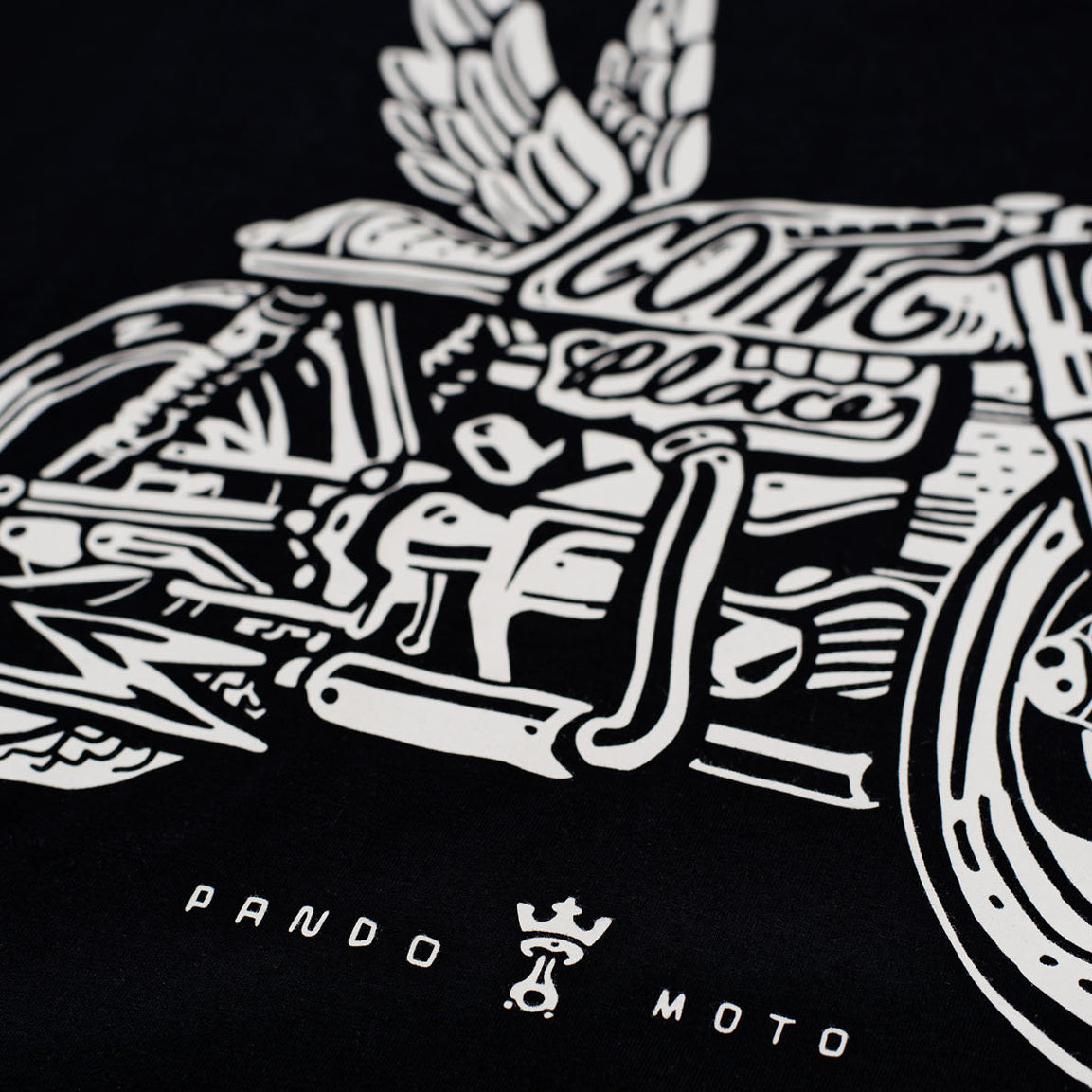 Pando Moto MIKE MOTO WING 1 Motorbike T-Shirt - black