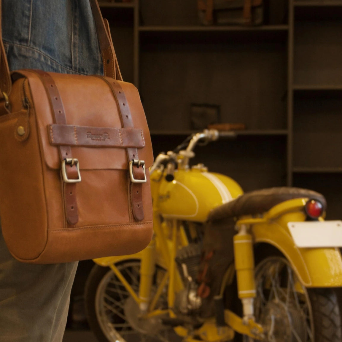 Tripmachine Vintage Tank & Tail Motorrad-Tankrucksack aus Leder - vintage tan brown