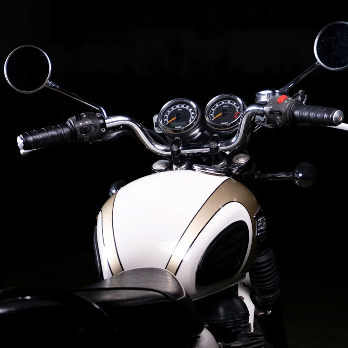 Trip Machine Grips Wrap Motorrad-Griffband aus Leder - Black
