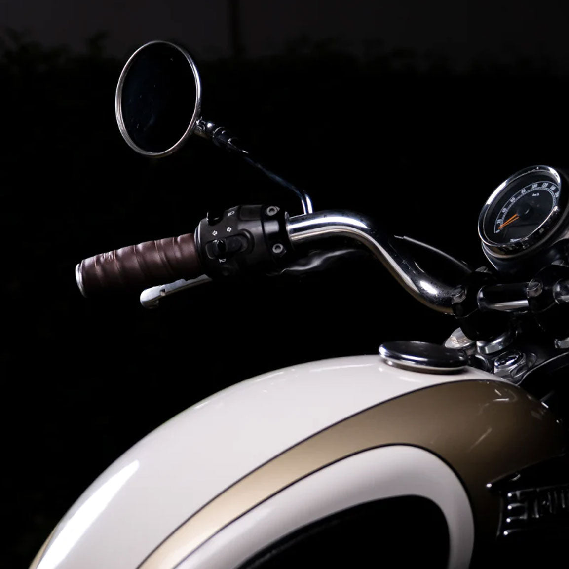 Trip Machine Grips Wrap Motorrad-Griffband aus Leder - Caffeine