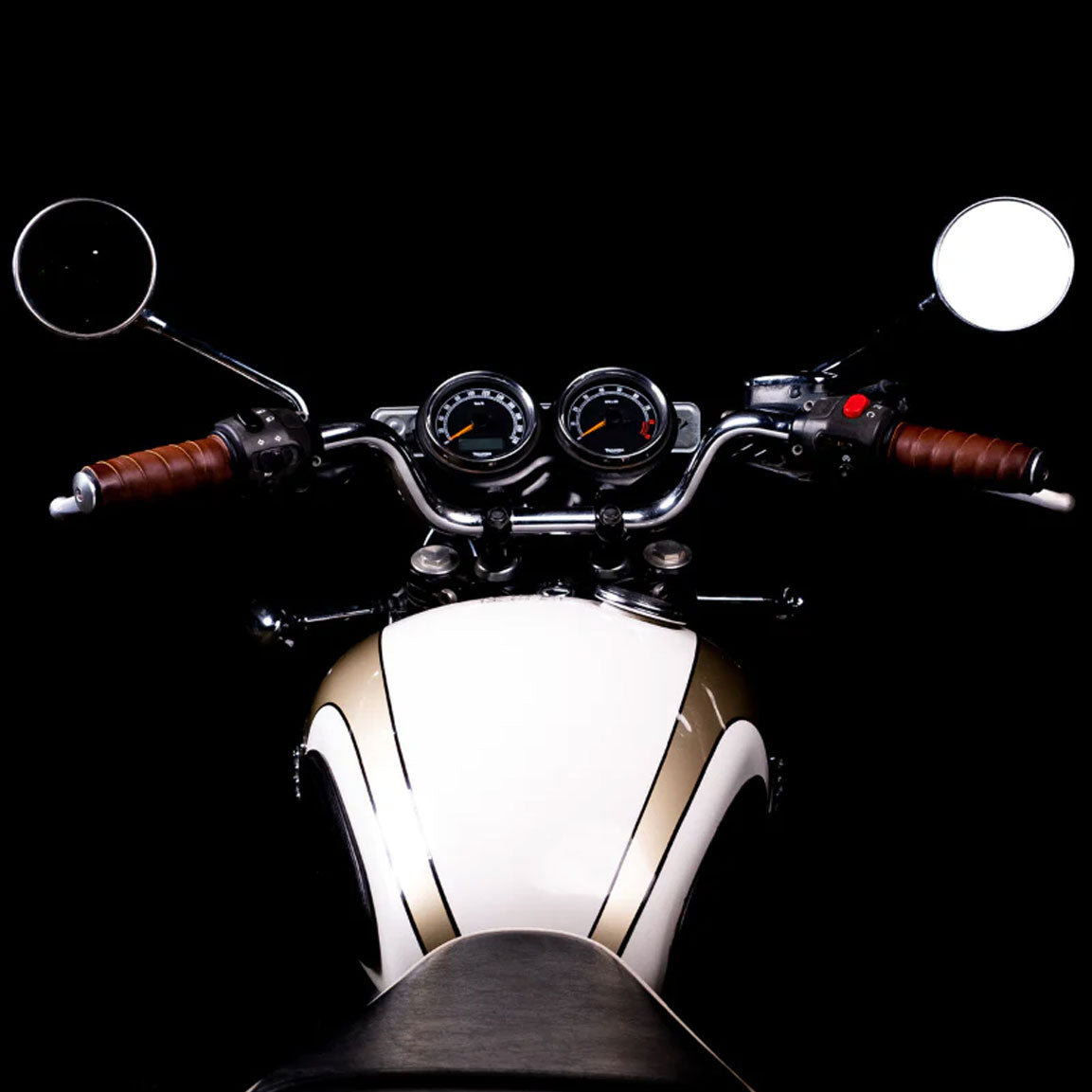 Trip Machine Grips Wrap Motorrad-Griffband aus Leder - Cognac